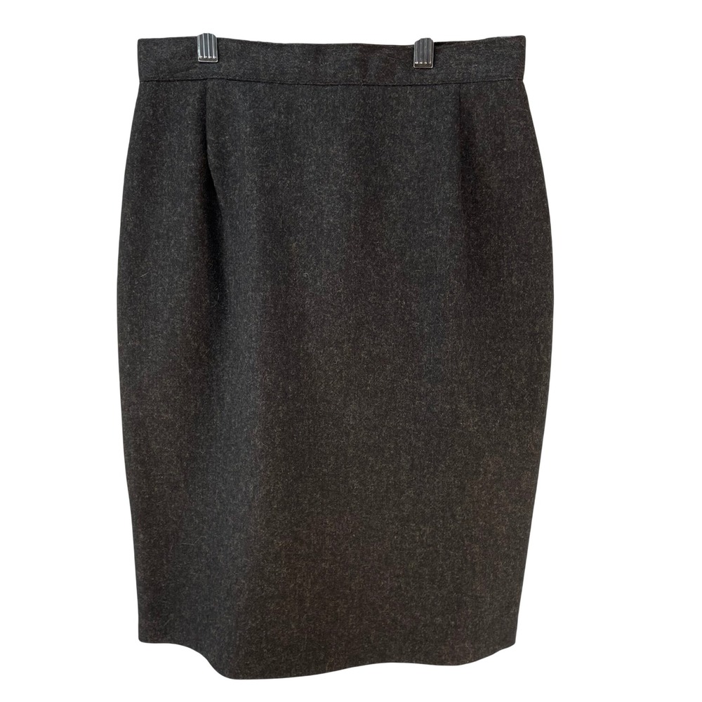 Clothes Circuit Vintage Charcoal Sz 7 Wool Pencil Skirt High Waisted Made in USA